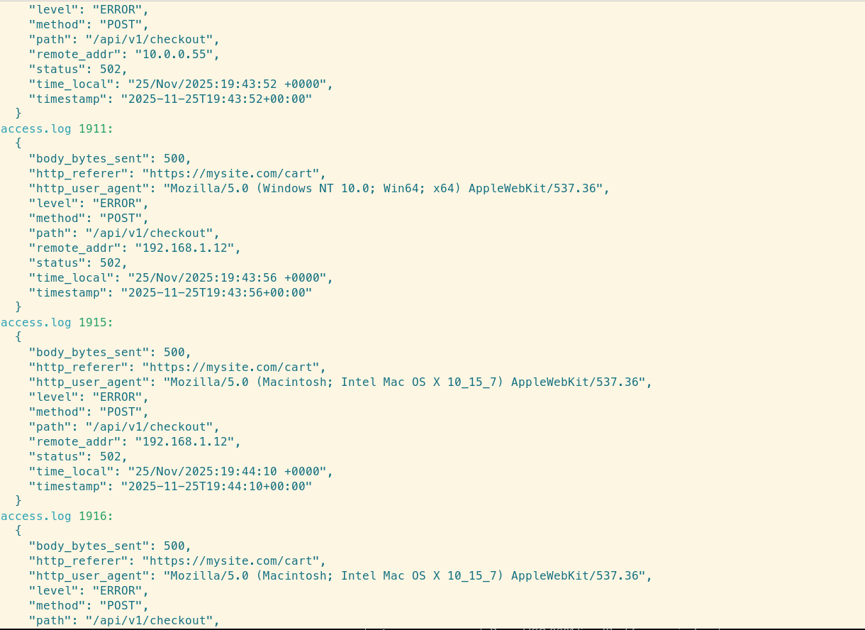 LogLens query output