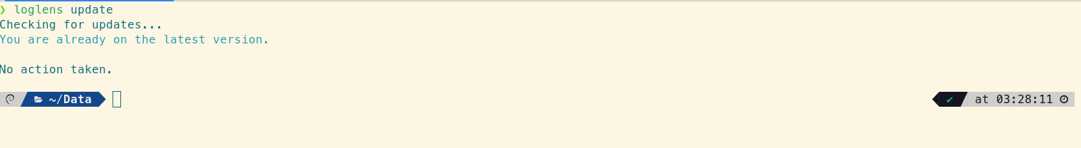 Updating LogLens to the latest version via the command line.